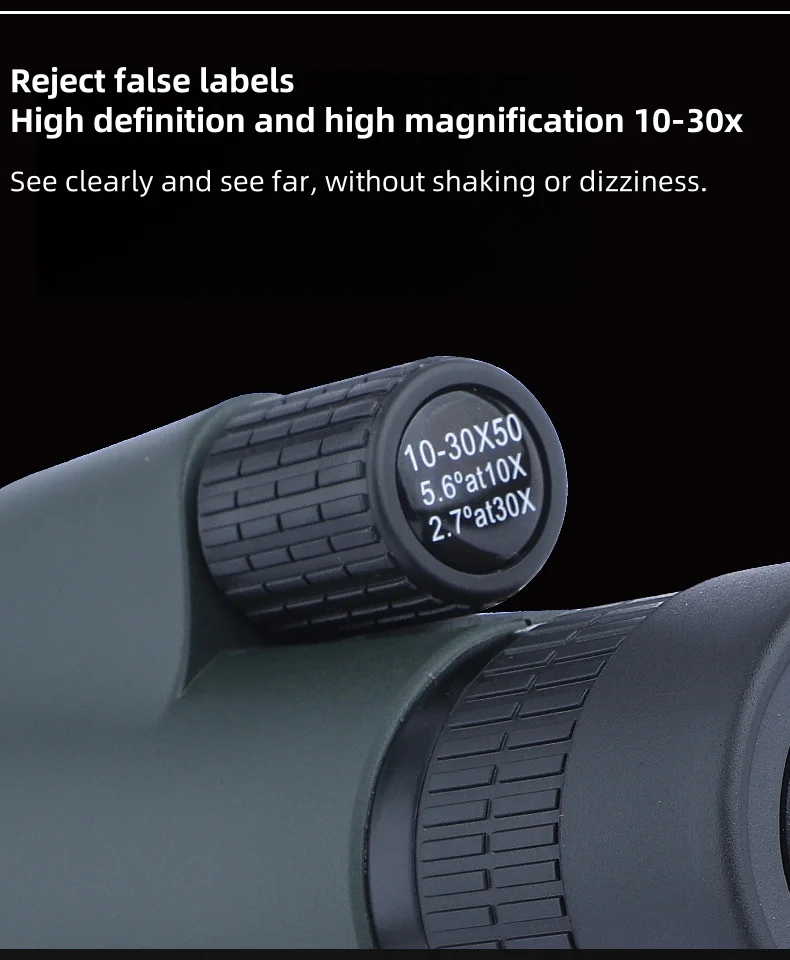 10-30x50 HD Zoom Monocular Telescope with Tripod & Phone Adapter - Powerful Long Range for Bird Watching, Hunting, Camping