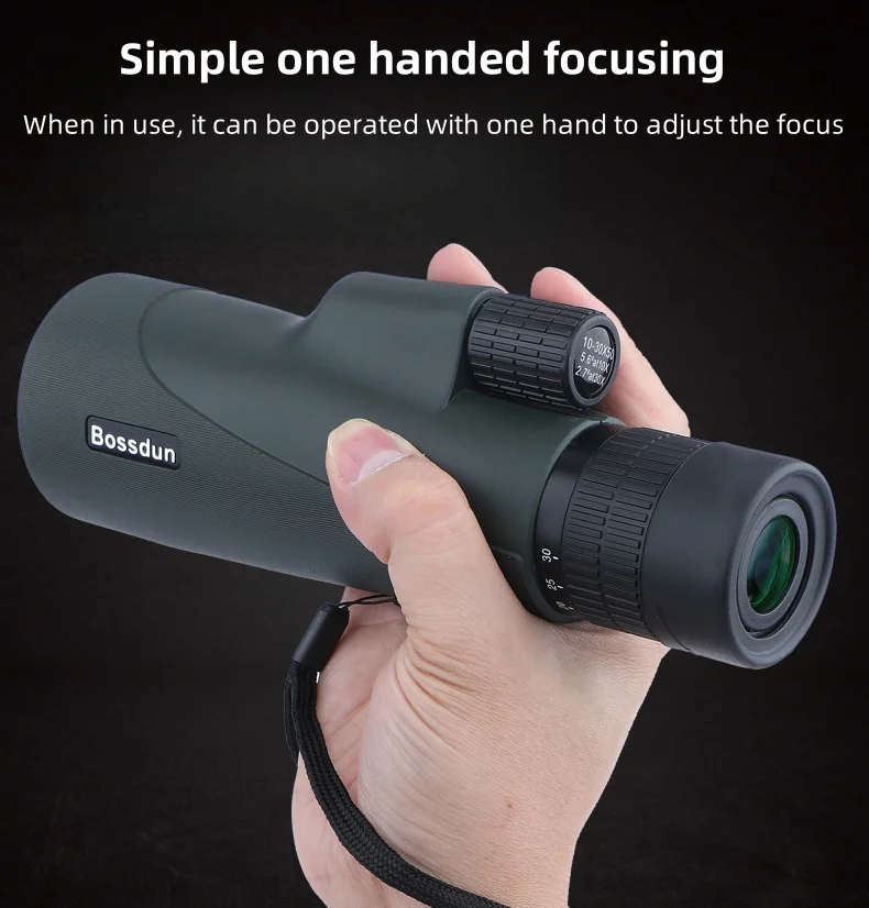 10-30x50 HD Zoom Monocular Telescope with Tripod & Phone Adapter - Powerful Long Range for Bird Watching, Hunting, Camping