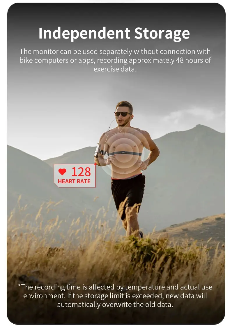 XOSS X2 Pro Heart Rate Monitor Sensor Rechargeable Battery Charger Stores Of Data For Swimming Sailboat Fitness Running Cycling