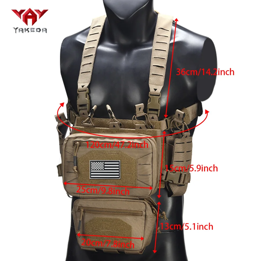 YAKEDA Outdoor Equipment Hunting Chest Hanging with Multiple Miscellaneous Bags, Strong Quantitative Design