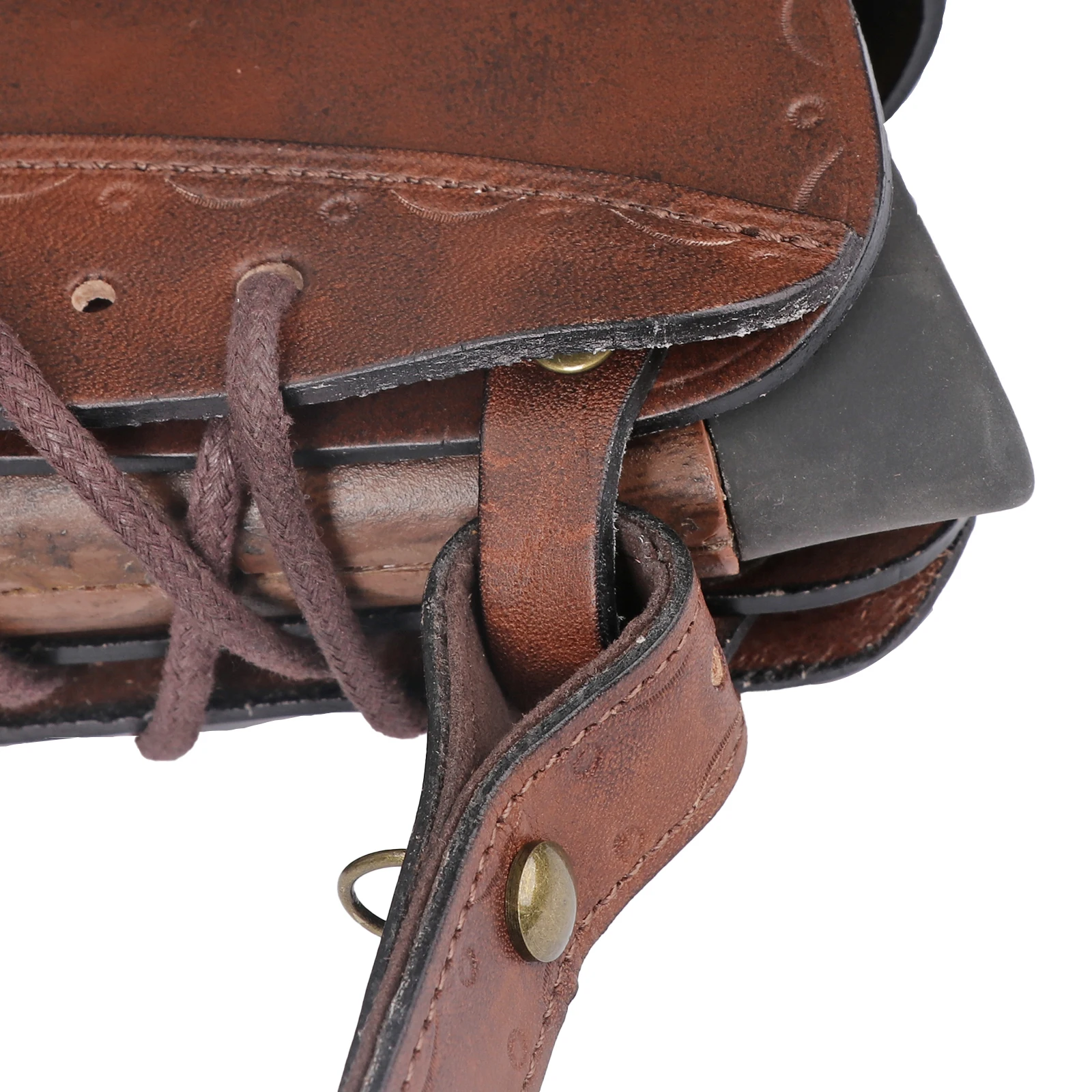 Tourbon Vintage Leather Gun Buttstock Cover Rifle Cheek Rest Riser Pad Rope Closure Adjustable Brown Hunting Accessories