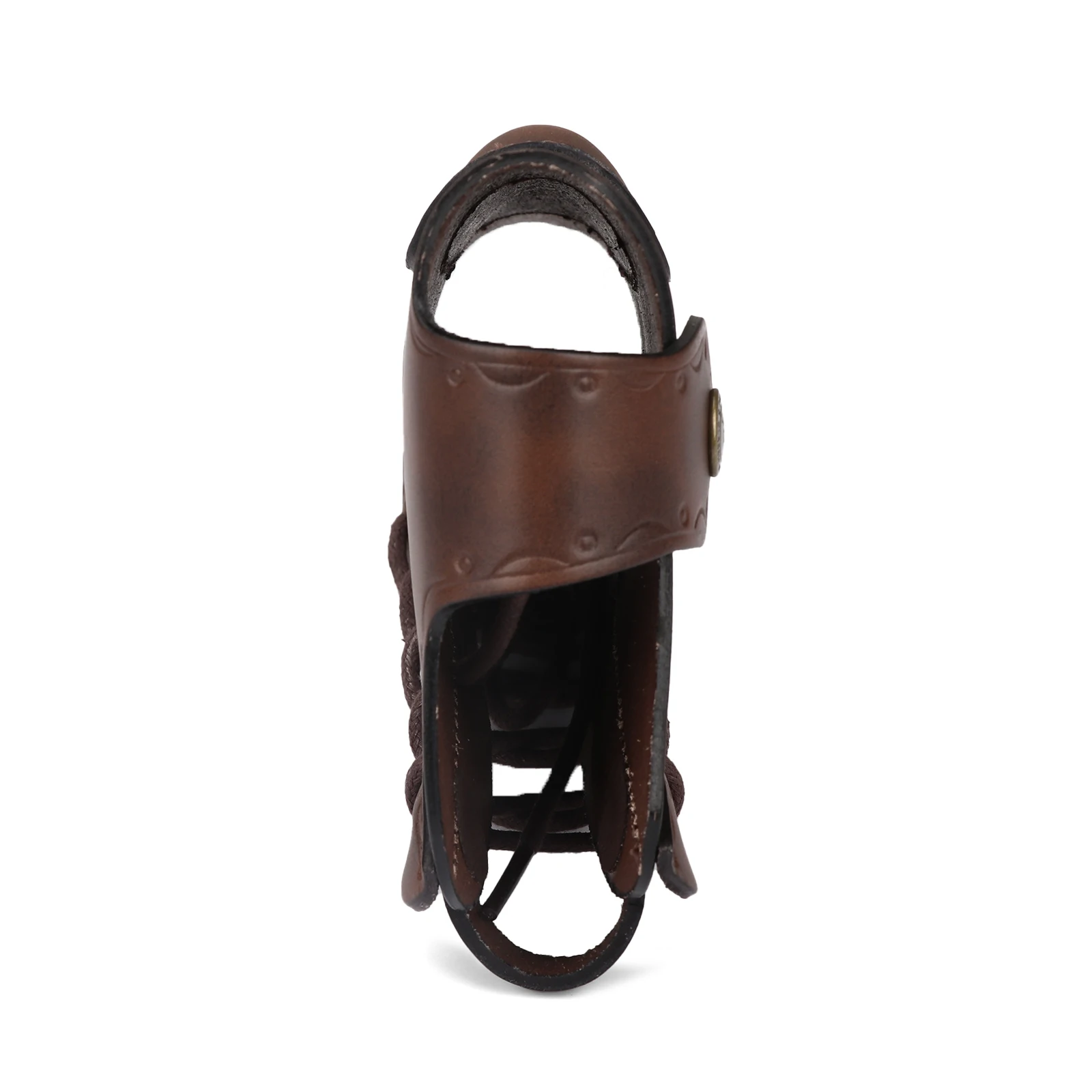 Tourbon Vintage Leather Gun Buttstock Cover Rifle Cheek Rest Riser Pad Rope Closure Adjustable Brown Hunting Accessories