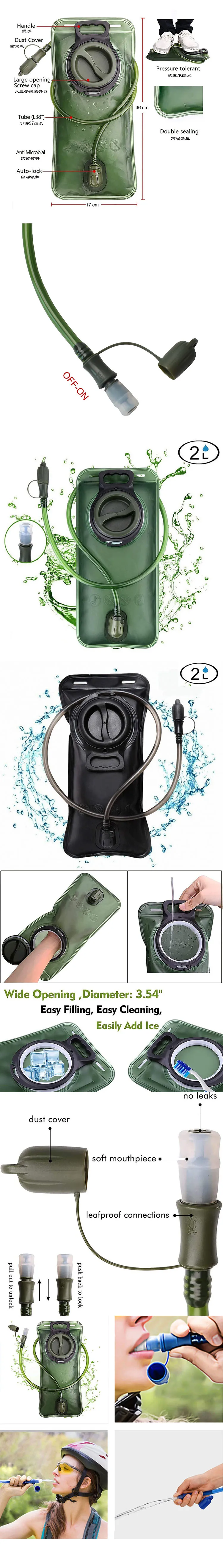 Hydration Bag 2 Liters Foldable Bottle One Click Quick Release Water Bag YYSD02