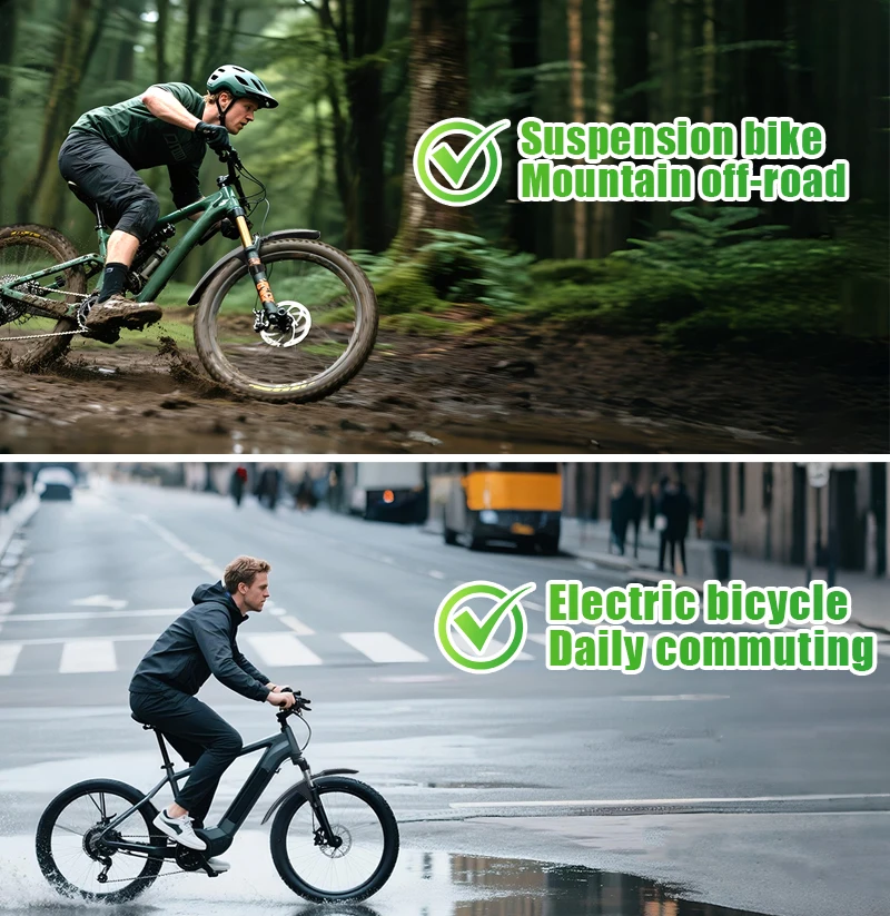 RBRL Bike Front Mudguard Full Coverage Bike Fender Compatible with 3' Tire Splash-proof Bicycle Fender for MTB Electric Cycling