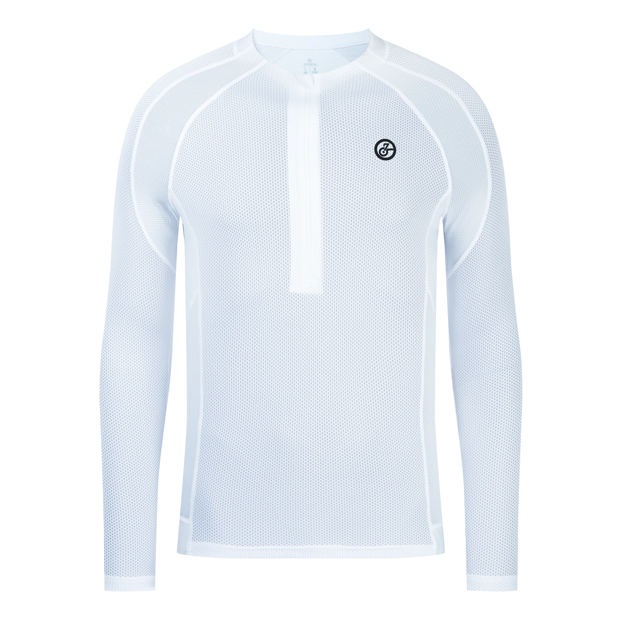 YKYWBIKE Men's Cycling Shirt Casual Road Bike Training Jersey Long Sleeve Partial Zipper Breathable MTB Shirt