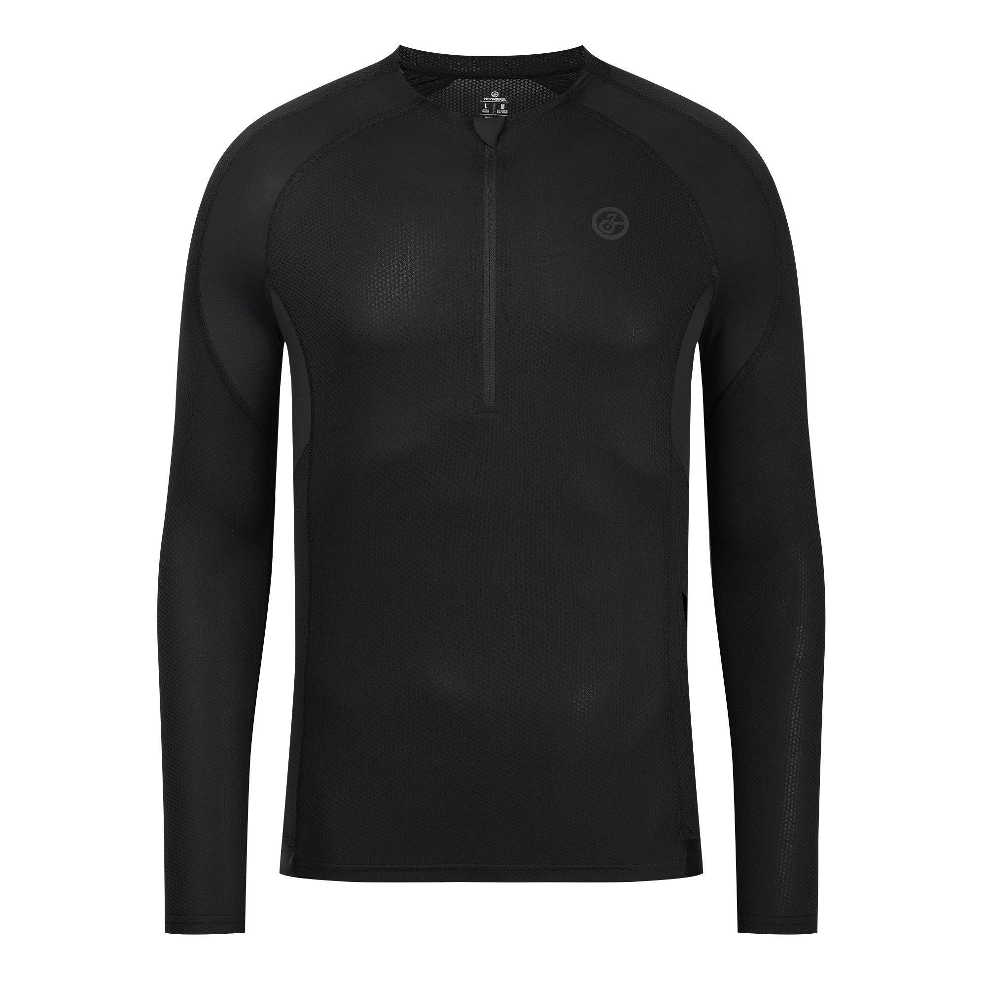 YKYWBIKE Men's Cycling Shirt Casual Road Bike Training Jersey Long Sleeve Partial Zipper Breathable MTB Shirt