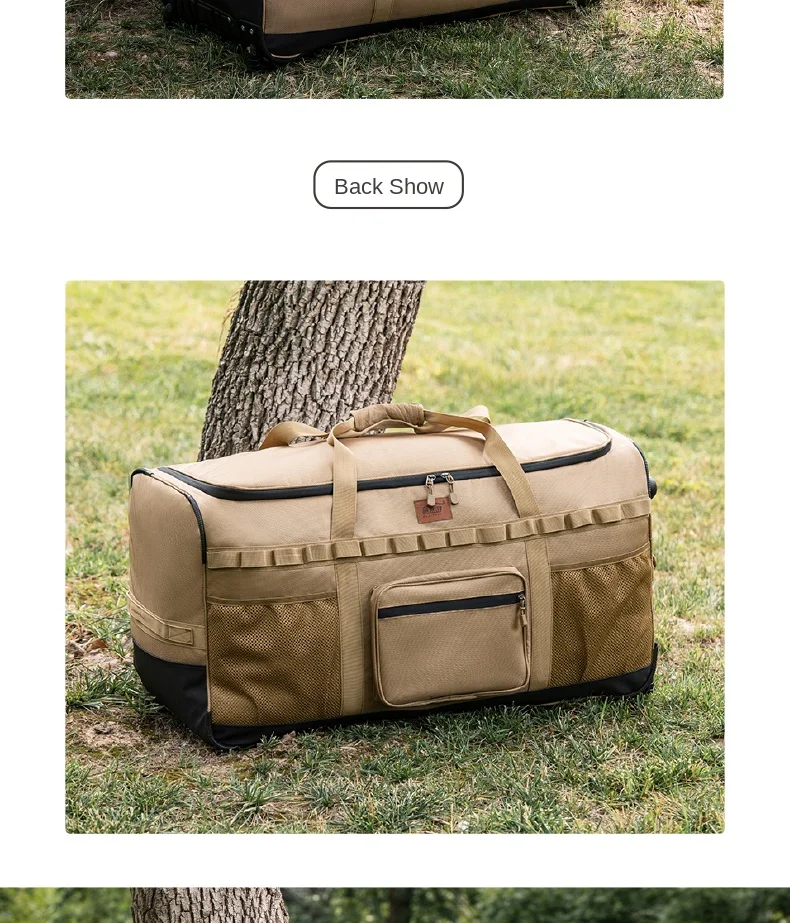 130L Outdoor Large-Capacity Trolley Backpack Thickened Storage Bag with Wheels Complete Set for Picnic and Camping Gear