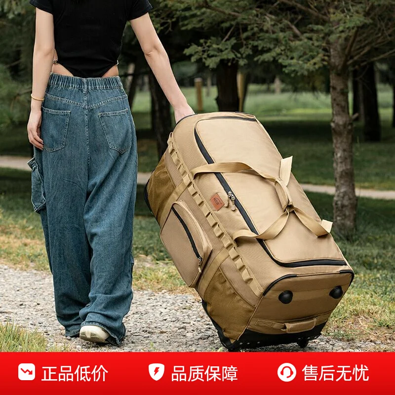 130L Outdoor Large-Capacity Trolley Backpack Thickened Storage Bag with Wheels Complete Set for Picnic and Camping Gear