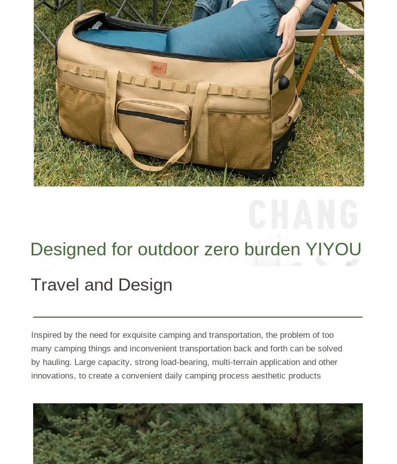 130L Outdoor Large-Capacity Trolley Backpack Thickened Storage Bag with Wheels Complete Set for Picnic and Camping Gear