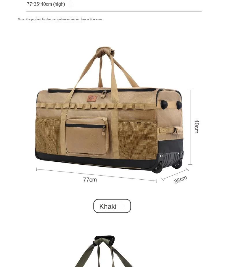 130L Outdoor Large-Capacity Trolley Backpack Thickened Storage Bag with Wheels Complete Set for Picnic and Camping Gear