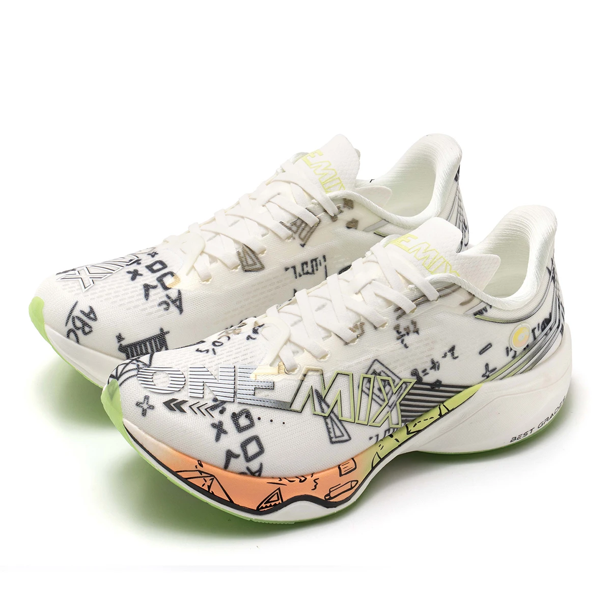 ONEMIX Nylon Carbon Plate Racing Running Training Shoes Men Full-length Shock Absorption Sports Carbon Plate Walking Sneakers