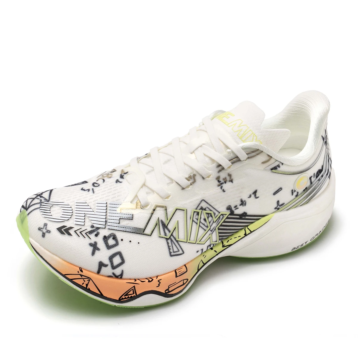 ONEMIX Nylon Carbon Plate Racing Running Training Shoes Men Full-length Shock Absorption Sports Carbon Plate Walking Sneakers