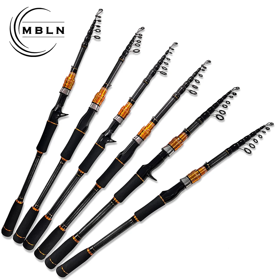 Carbon Telescopic Fishing Rod, 1.8-3.6M Ultra-Light Hard Lure Rod. Portable Short Section Sea Casting Rod, Fishing Gear.