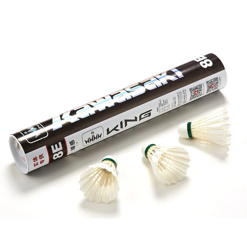 Professional Goose Feather Badminton Shuttlecocks Kawasaki 8E / 10E for Training High Stability Indoor Sports Badminton Ball