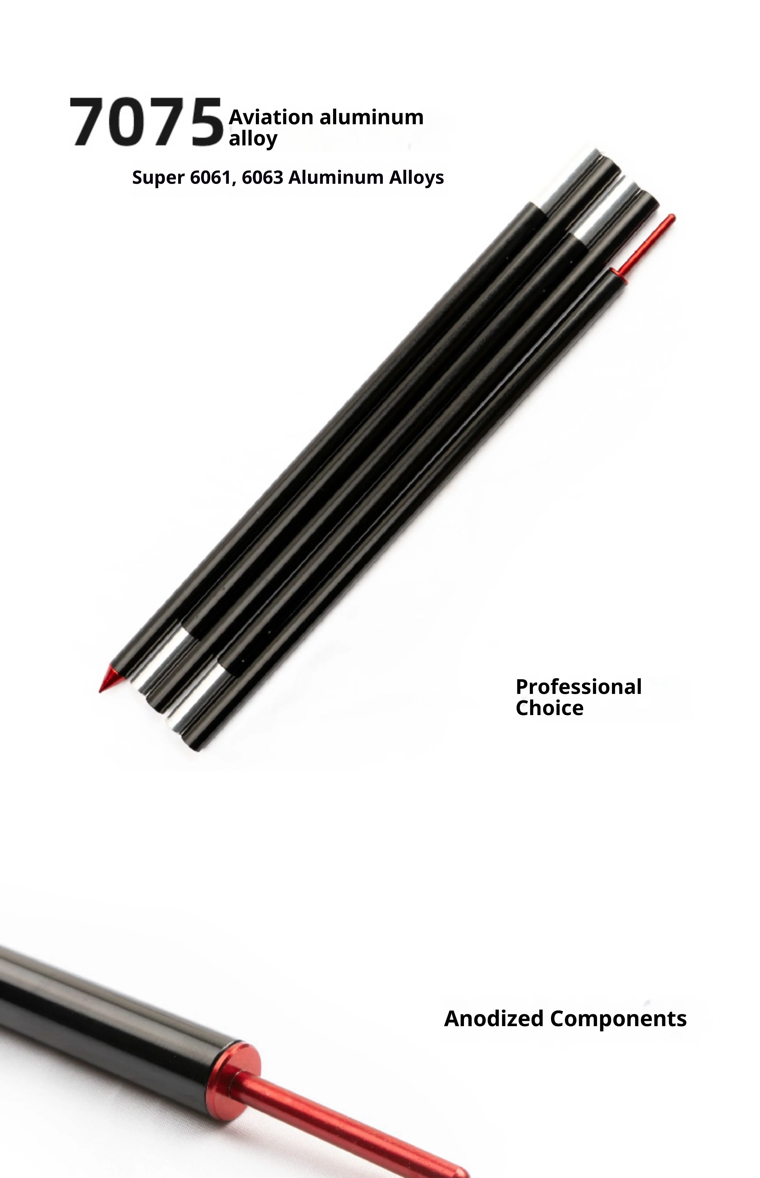Telescopic Tent Poles Set of 2 Universal Adjustable Aluminium Camping Awning Poles Sun Sail Shelter Rods Tarp Tent Accessories