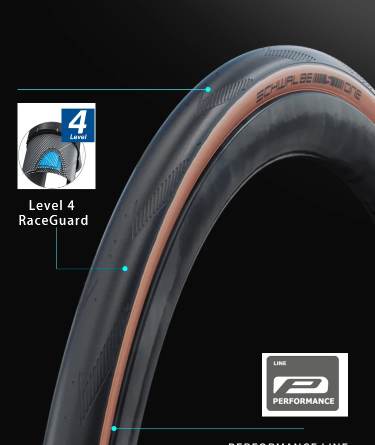 Schwalbe ONE 700x25C 28C Road Bike 700C Tubeless Folding Tire Brown Edge Puncture-resistant Bicycle Tire 