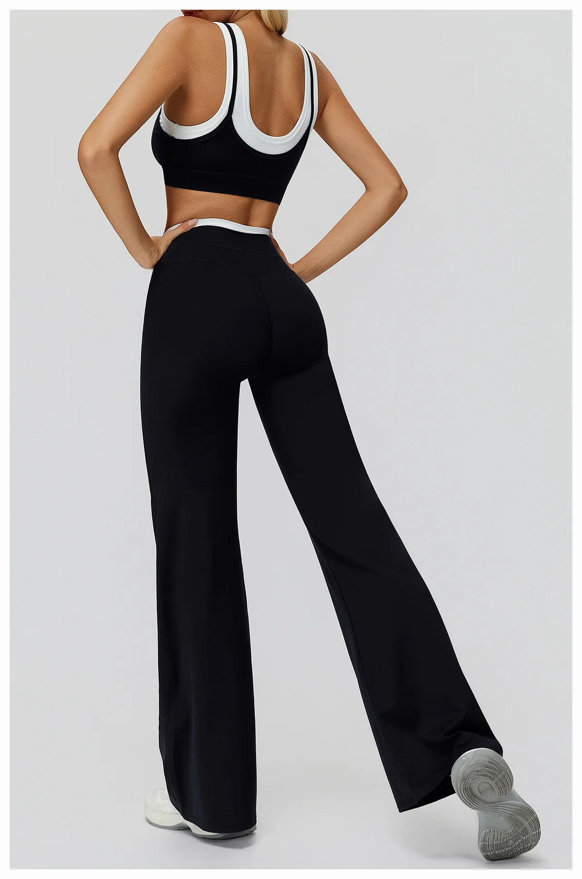 Gym Fitness Bell-Bottoms Yoga Pants Sports Flared Leggings Breathable Latin Dance Pants Female Casual Sports Pants Trousers