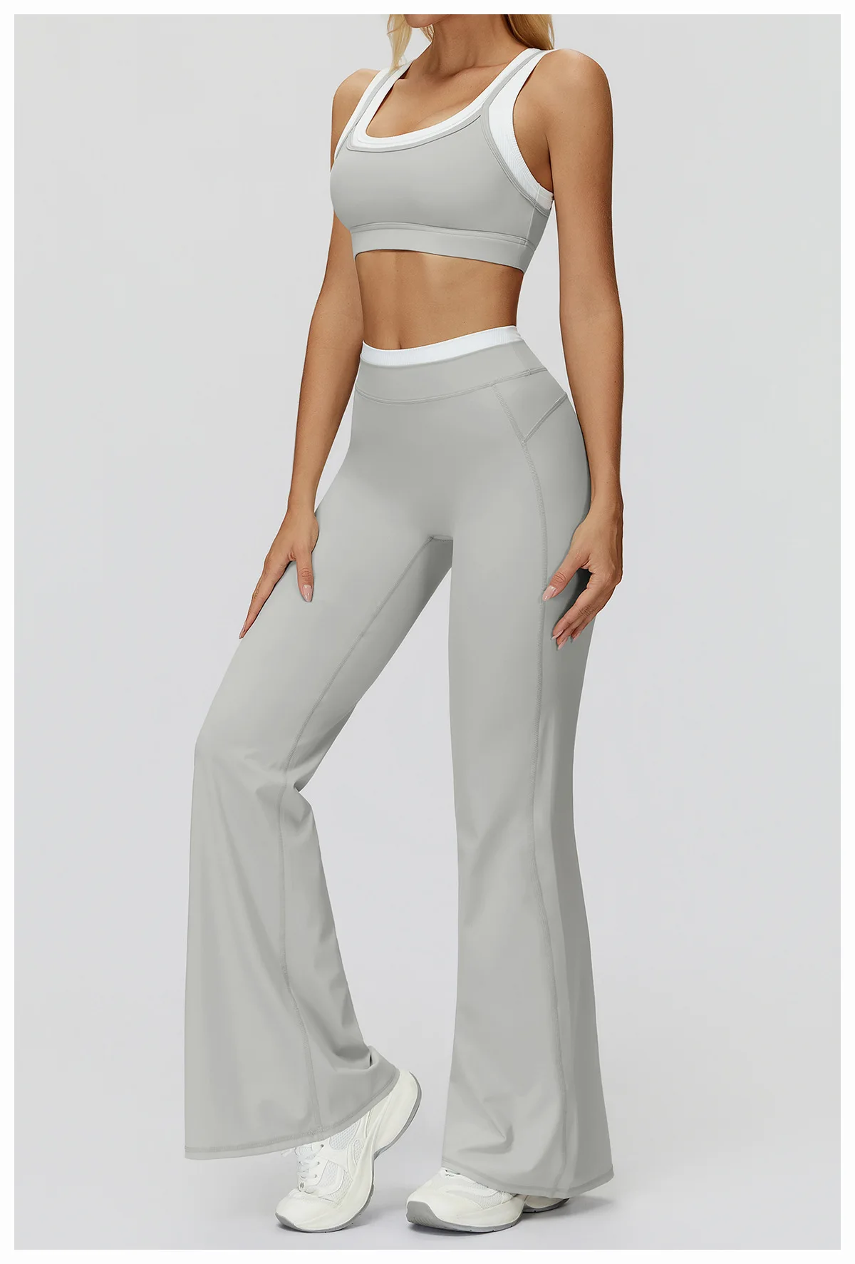 Gym Fitness Bell-Bottoms Yoga Pants Sports Flared Leggings Breathable Latin Dance Pants Female Casual Sports Pants Trousers