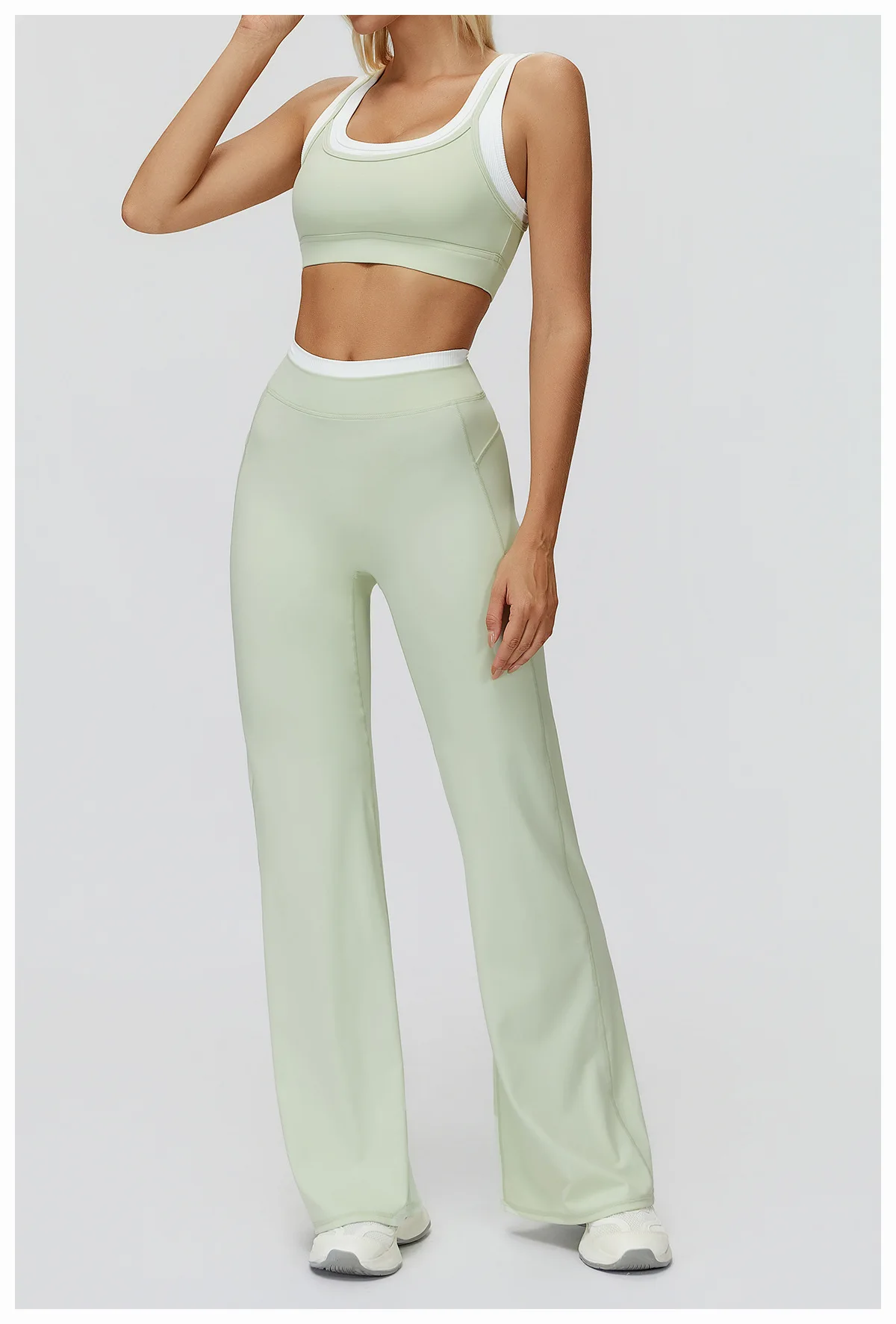 Gym Fitness Bell-Bottoms Yoga Pants Sports Flared Leggings Breathable Latin Dance Pants Female Casual Sports Pants Trousers