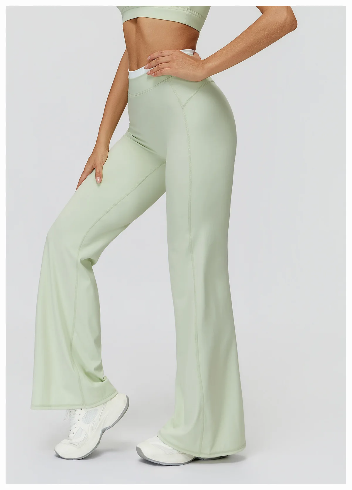Gym Fitness Bell-Bottoms Yoga Pants Sports Flared Leggings Breathable Latin Dance Pants Female Casual Sports Pants Trousers