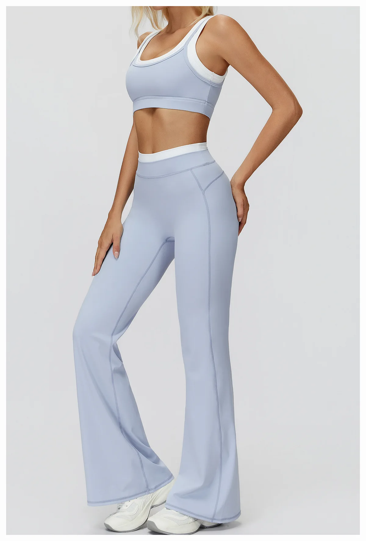 Gym Fitness Bell-Bottoms Yoga Pants Sports Flared Leggings Breathable Latin Dance Pants Female Casual Sports Pants Trousers