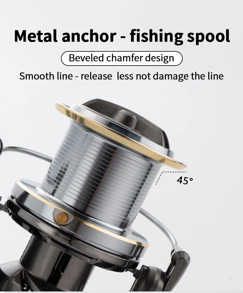 Huidiao Heavy-Duty Fishing Reel NGK-II 25KG/55LB Powerful Drag Zero Play 6+1 Shielded BB Spinning Reel for Big Game Fishing