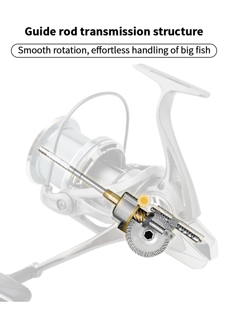 Huidiao Heavy-Duty Fishing Reel NGK-II 25KG/55LB Powerful Drag Zero Play 6+1 Shielded BB Spinning Reel for Big Game Fishing