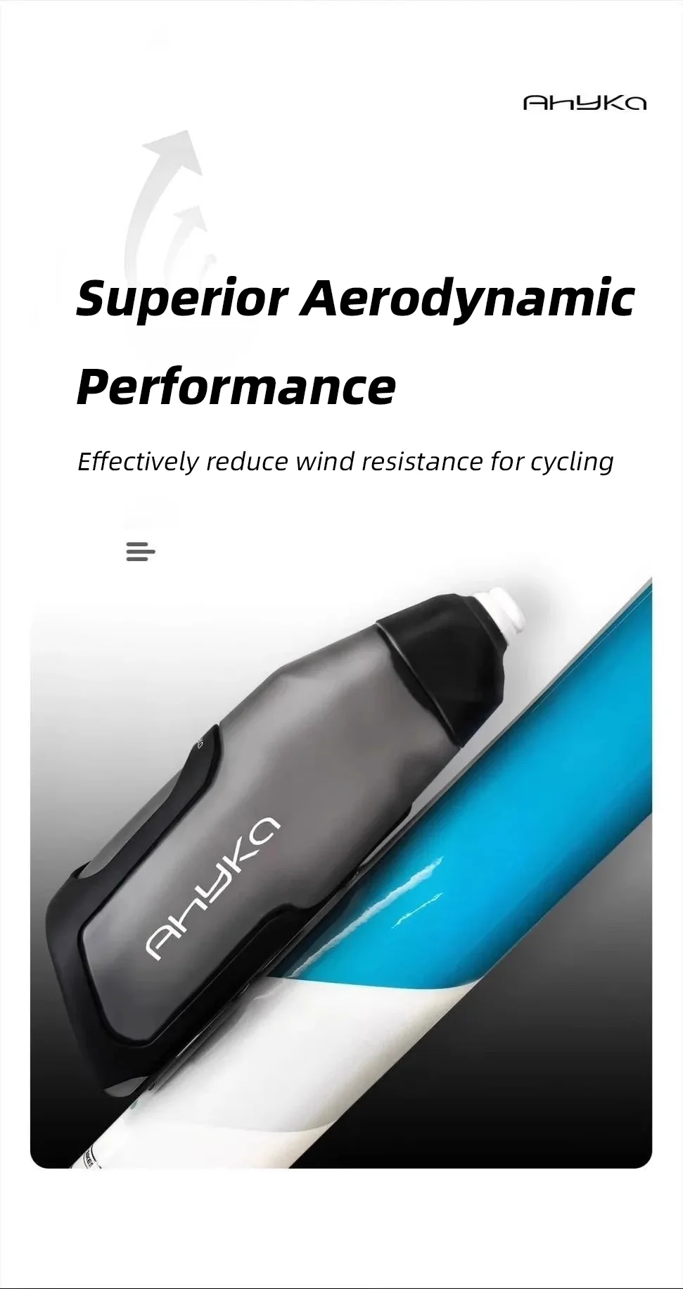 AhyKa Aerodynamic Water Bottle Set 600ml Big Capacity Food Grade PP5 Bottle With Ultralight Carbon Bottle Cage Bike Accessories