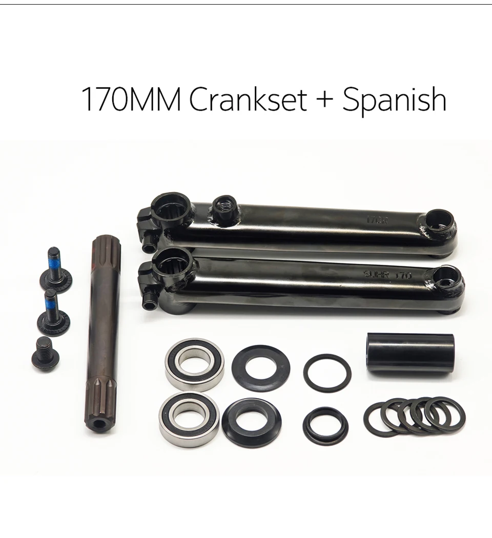 BMX Freestyle Bike 8T Crankset - 8T*19mm Crank with MID/EURO/Spanish/American BB Kit