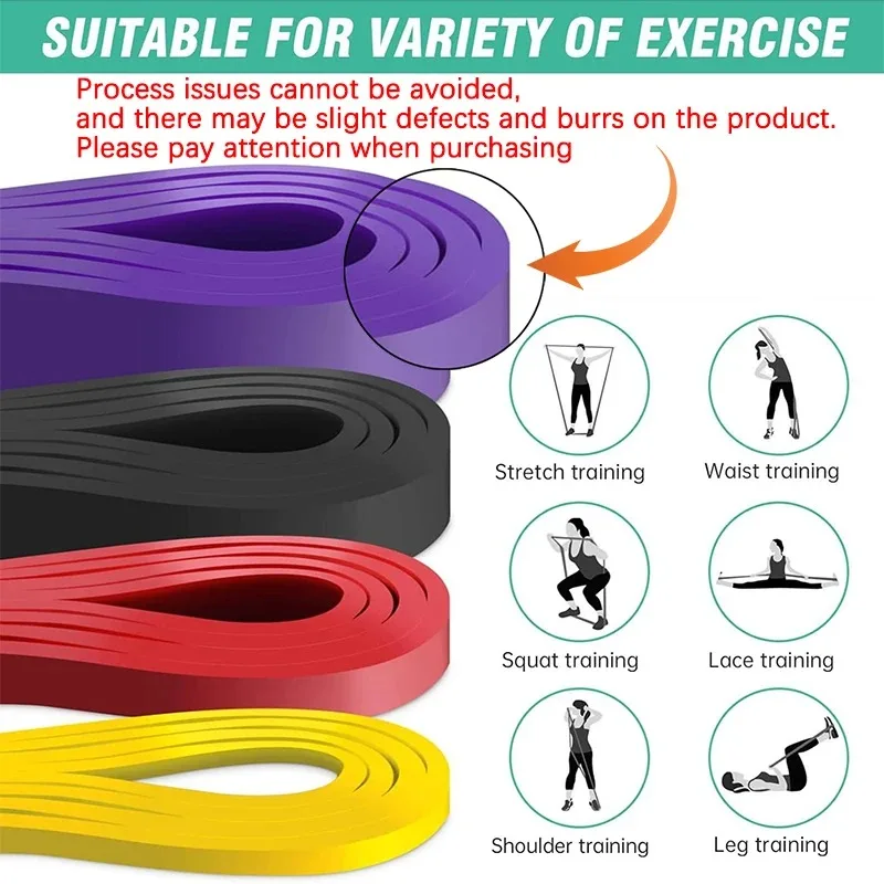 Unisex Fitness Band Pull Up Elastic Rubber Bands Resistance Loop Energy Set Home Gym Workout Expander Strengthen Trainning