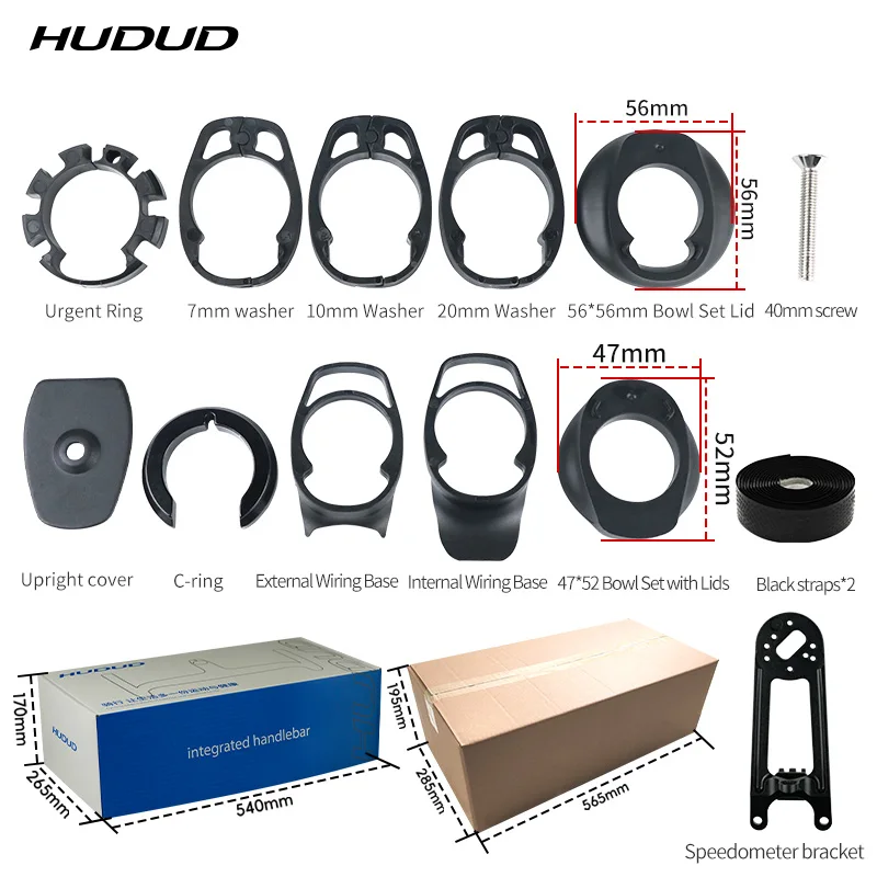 HUDUD Arc Road Bike Full Carbon Fiber Ultra-Light T800 Aerodynamic Internal Cable Routing Integrated Handlebar 360g