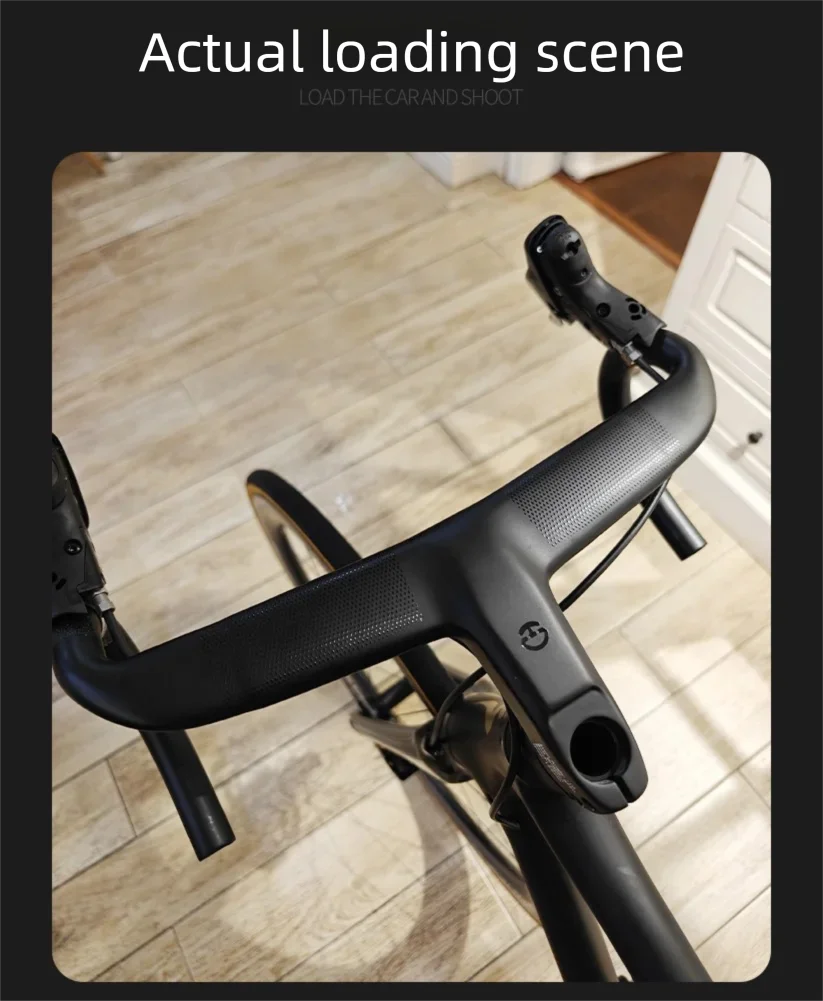 HUDUD Arc Road Bike Full Carbon Fiber Ultra-Light T800 Aerodynamic Internal Cable Routing Integrated Handlebar 360g