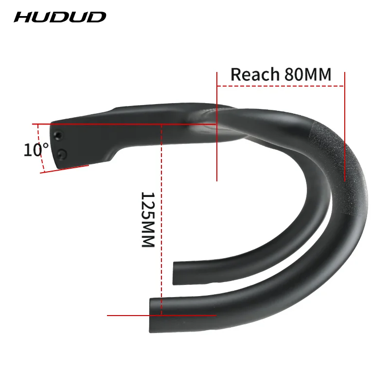 HUDUD Arc Road Bike Full Carbon Fiber Ultra-Light T800 Aerodynamic Internal Cable Routing Integrated Handlebar 360g