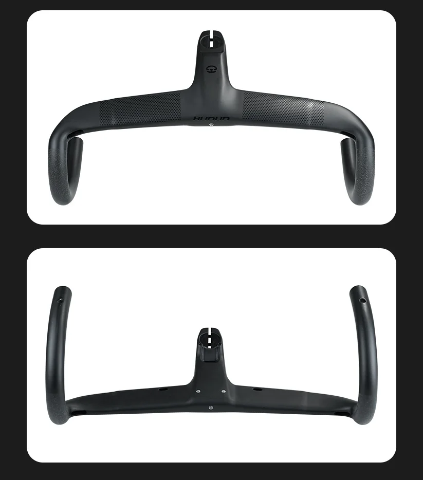 HUDUD Arc Road Bike Full Carbon Fiber Ultra-Light T800 Aerodynamic Internal Cable Routing Integrated Handlebar 360g