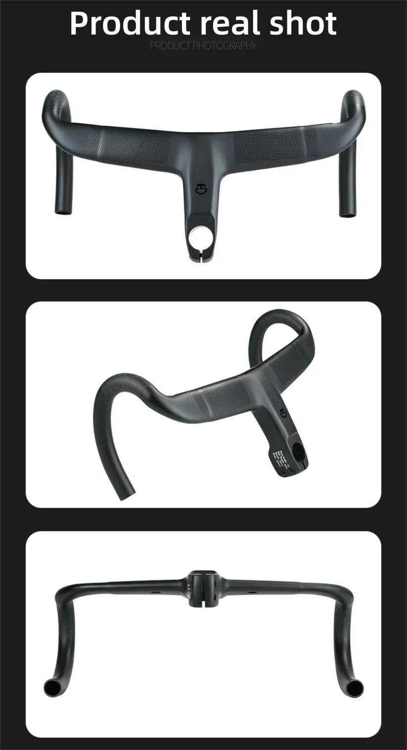 HUDUD Arc Road Bike Full Carbon Fiber Ultra-Light T800 Aerodynamic Internal Cable Routing Integrated Handlebar 360g