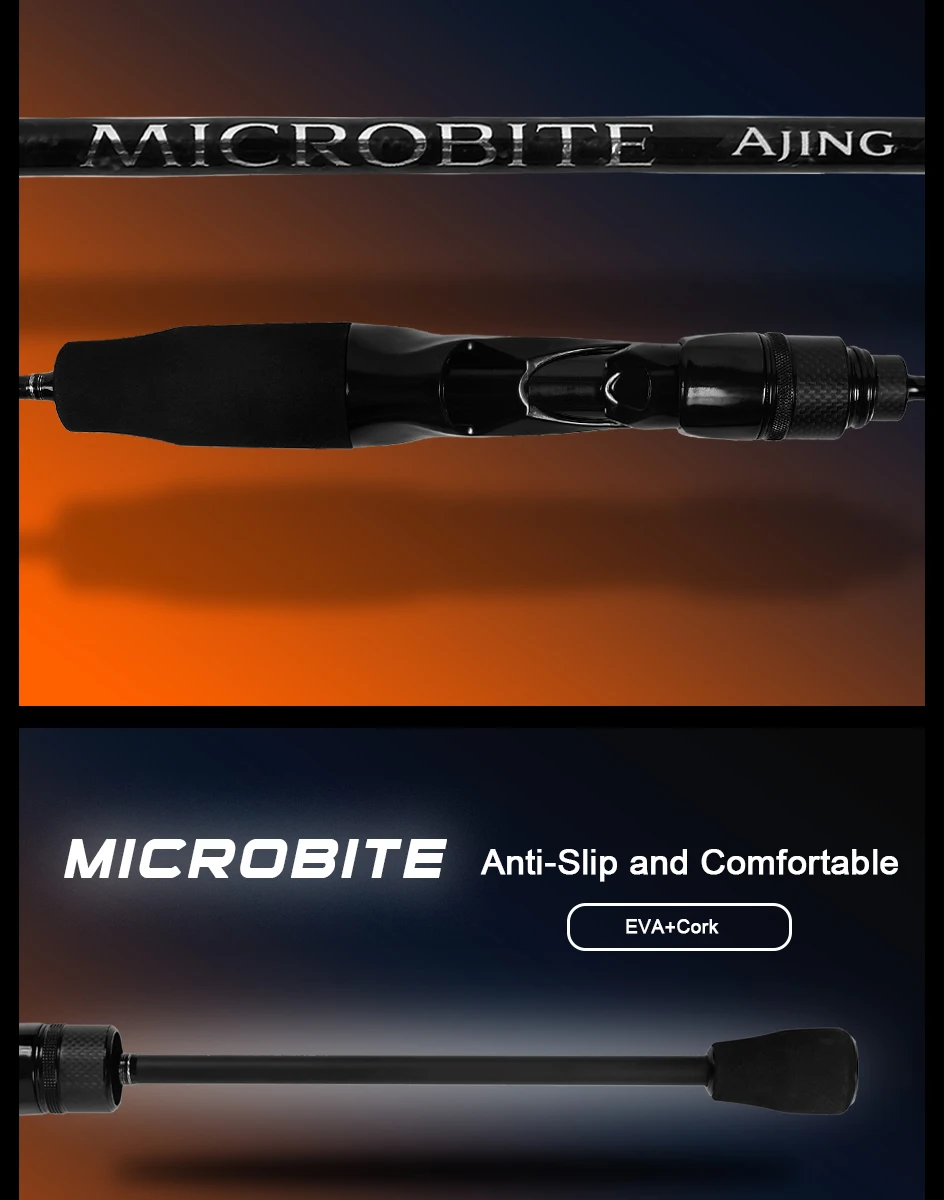 Mifine MICROBITE TRAVEL Spinning Casting Rods 40+46T Carbon Fiber Lure Weight 1-8g/1.5-10g 2.1M/2.2M Fast Portable Fishing Pole
