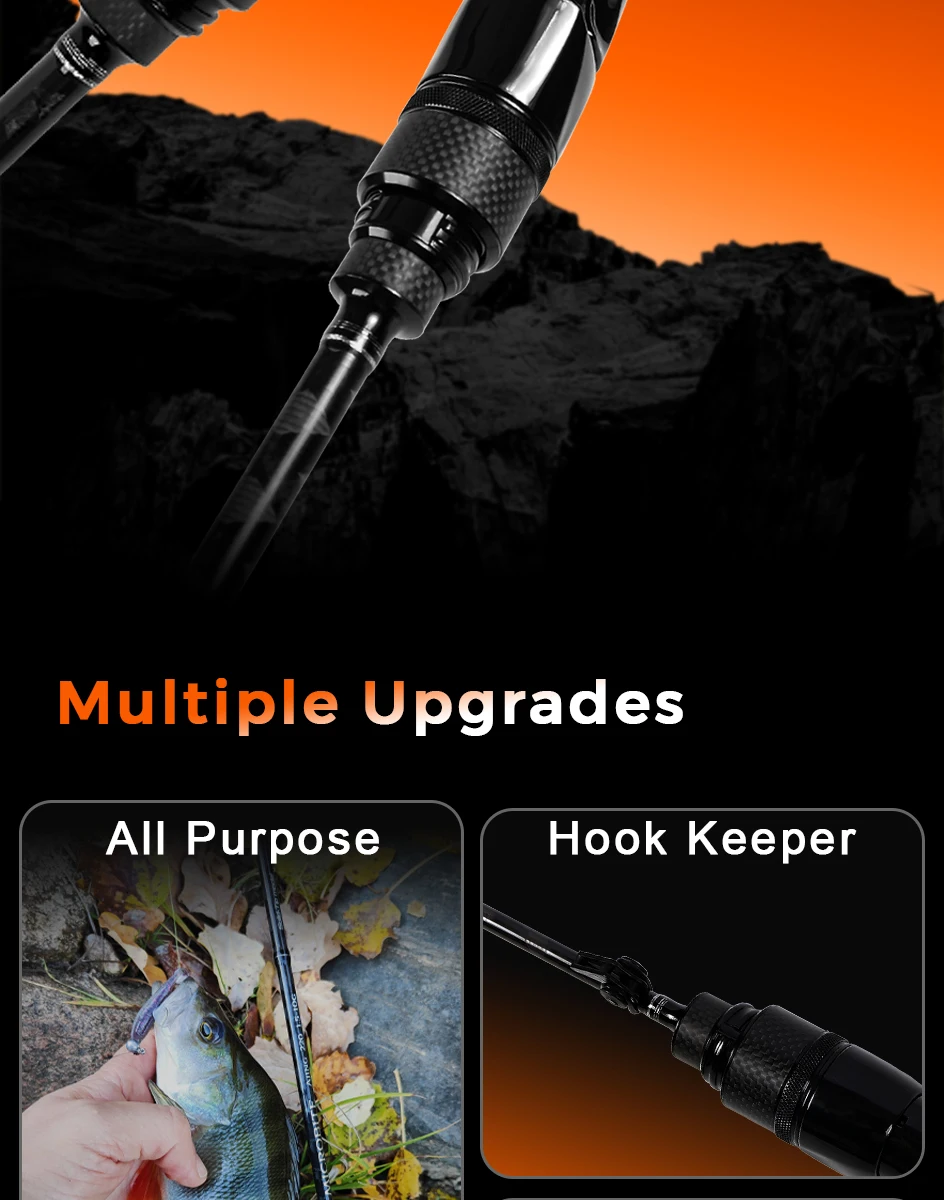 Mifine MICROBITE TRAVEL Spinning Casting Rods 40+46T Carbon Fiber Lure Weight 1-8g/1.5-10g 2.1M/2.2M Fast Portable Fishing Pole