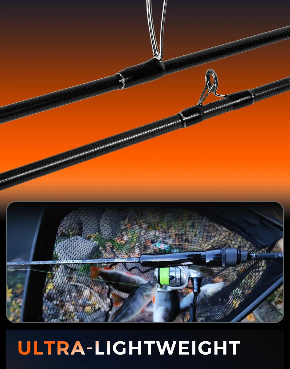 Mifine MICROBITE TRAVEL Spinning Casting Rods 40+46T Carbon Fiber Lure Weight 1-8g/1.5-10g 2.1M/2.2M Fast Portable Fishing Pole