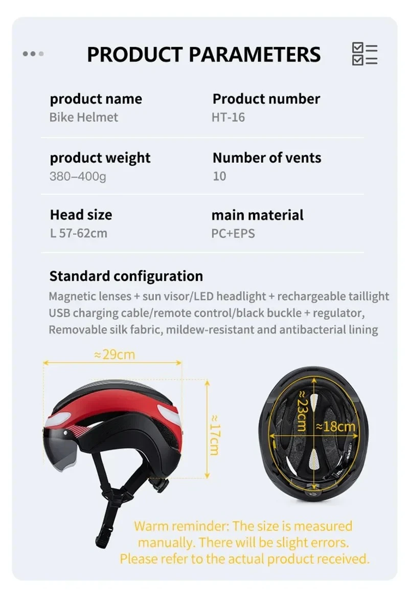 Eastinear Road Bicycle Helmet Led Lights With Magnetic Googles & Sun Visor Ride Racing Ultralight Adult Road Bike Helmet 400g