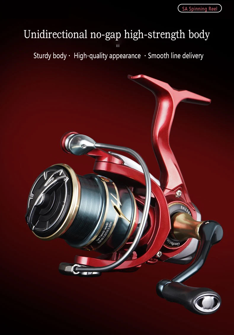 Mavllos SA Trout Spinning Reel 10KG Drag Speed Ratio 6.3:1 2500 3500 Size Smooth Shallow Spool Saltwater Bass Fishing Reel
