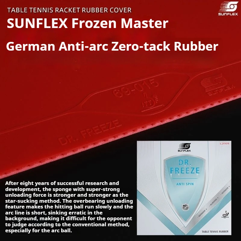 SUNFLEX DR.FREEZE Anti-arc Table Tennis Rubber Pimples in Non-sticky Germany Ping Pong Rubber with 1.25mm Sponge ITTF Approved