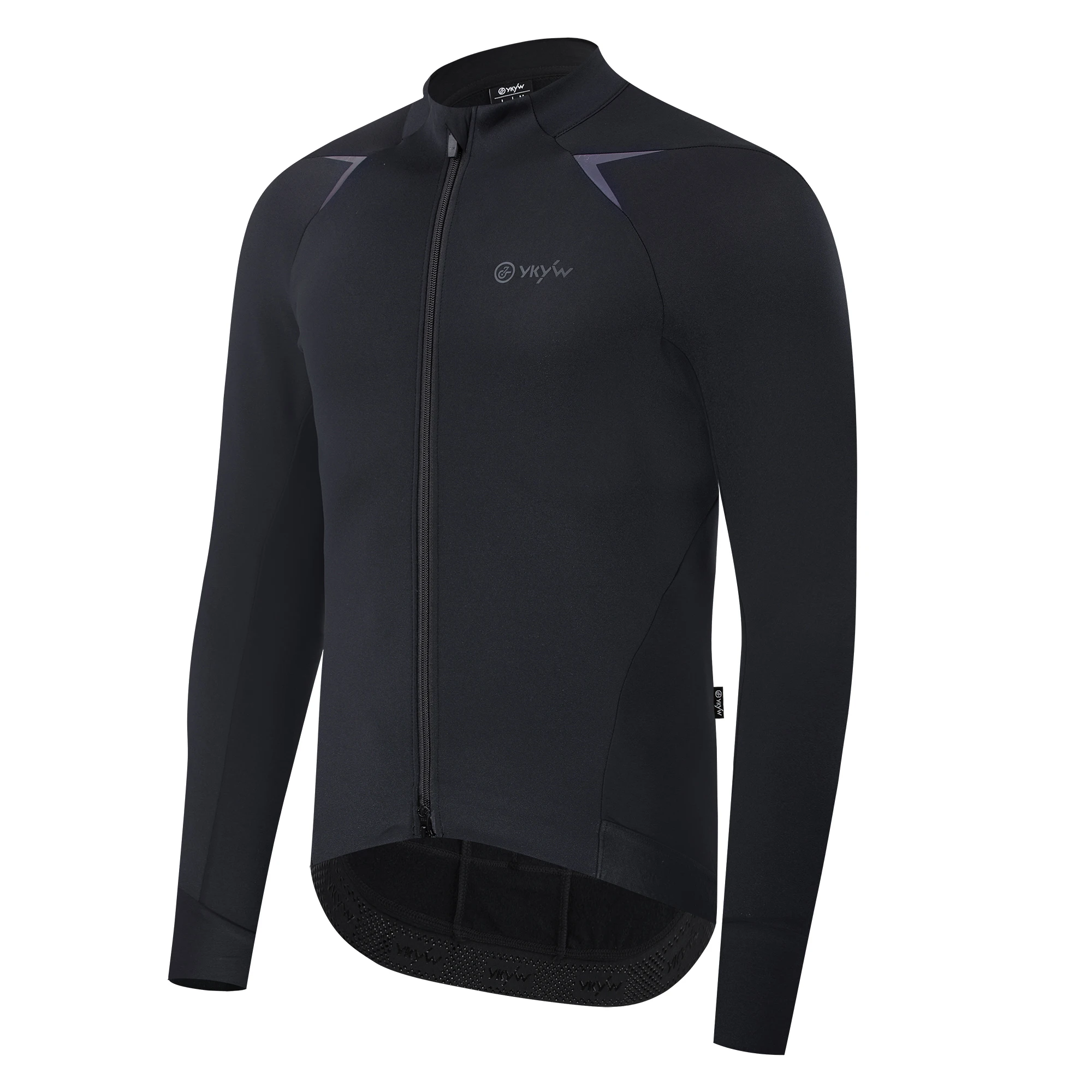 YKYWBIKE Men's Cycling Jacket Anti-Splash Bicycle Jersey Windproof Long Sleeved Fleece Lined Shirt Thermal Road Bike Clothing