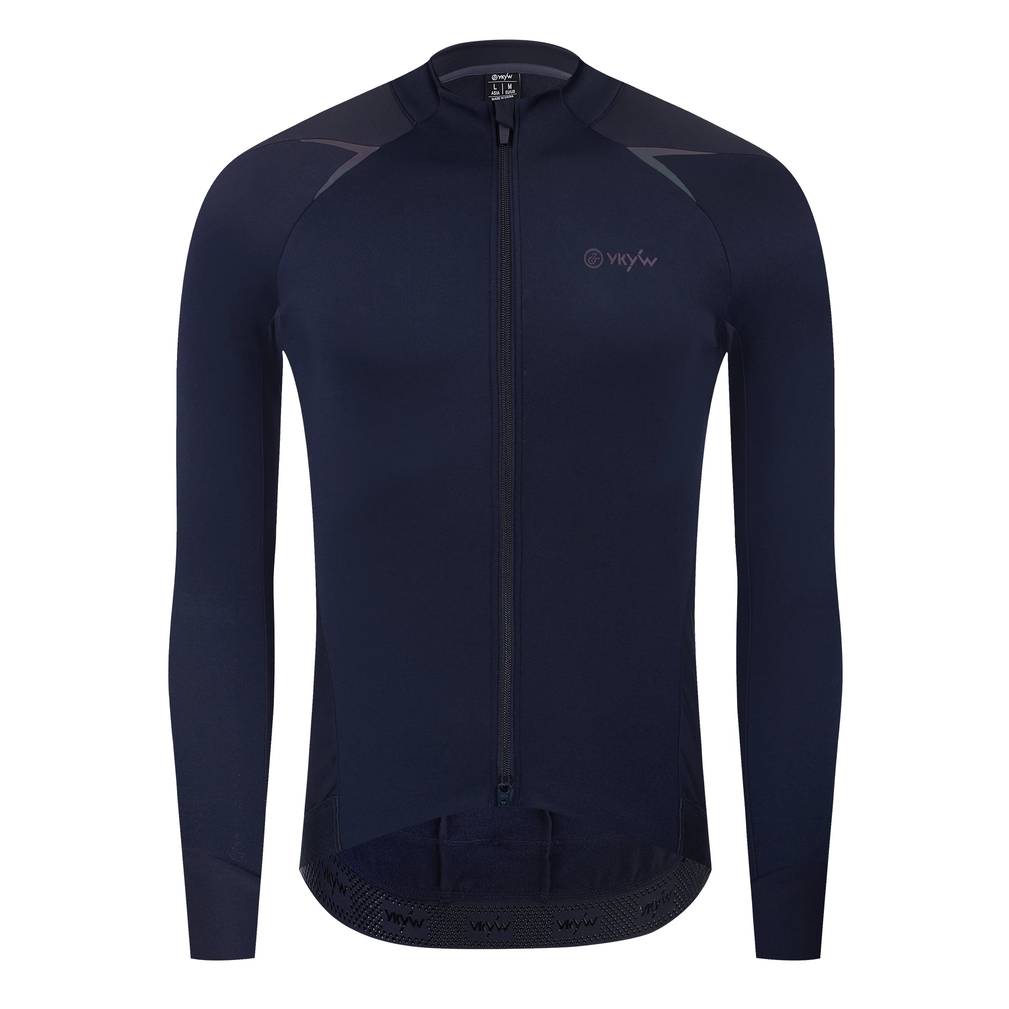YKYWBIKE Men's Cycling Jacket Anti-Splash Bicycle Jersey Windproof Long Sleeved Fleece Lined Shirt Thermal Road Bike Clothing
