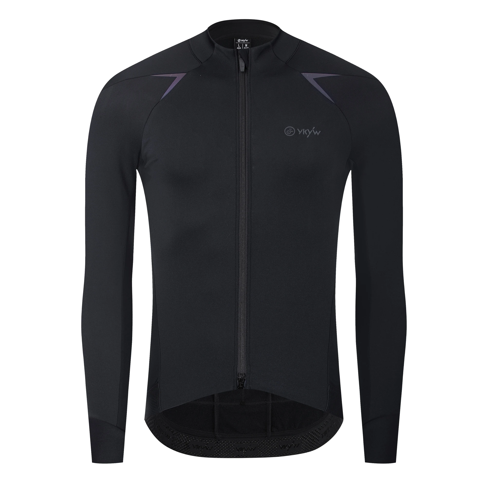 YKYWBIKE Men's Cycling Jacket Anti-Splash Bicycle Jersey Windproof Long Sleeved Fleece Lined Shirt Thermal Road Bike Clothing
