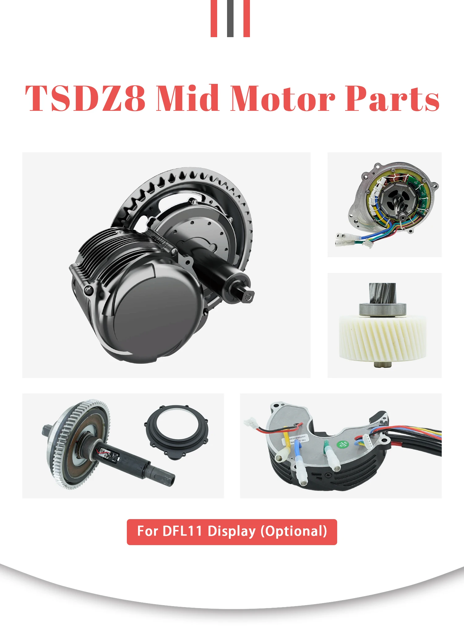 Tongsheng TSDZ8 48V 750W Movement Components Controller Gear Torque Nylon Wheel Replacement Electric Bicycle Parts for Mid Motor