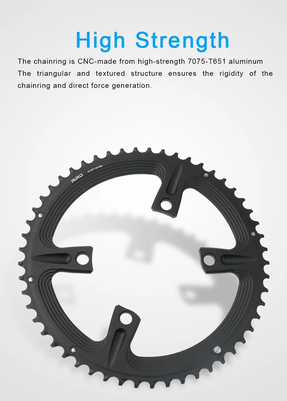 RIRO 4-Bolts 110BCD Aluminum Alloy Chainring for Shimano 105 R7000/Restore R8000/Dura-Ace R9100 50-34T 52-36T 53-39T Bike Parts