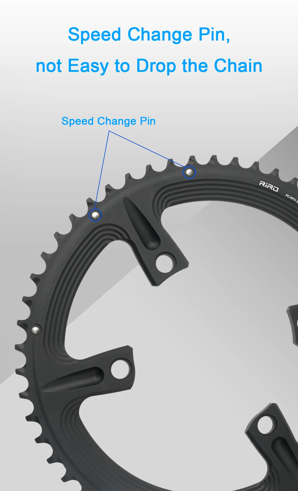 RIRO 4-Bolts 110BCD Aluminum Alloy Chainring for Shimano 105 R7000/Restore R8000/Dura-Ace R9100 50-34T 52-36T 53-39T Bike Parts