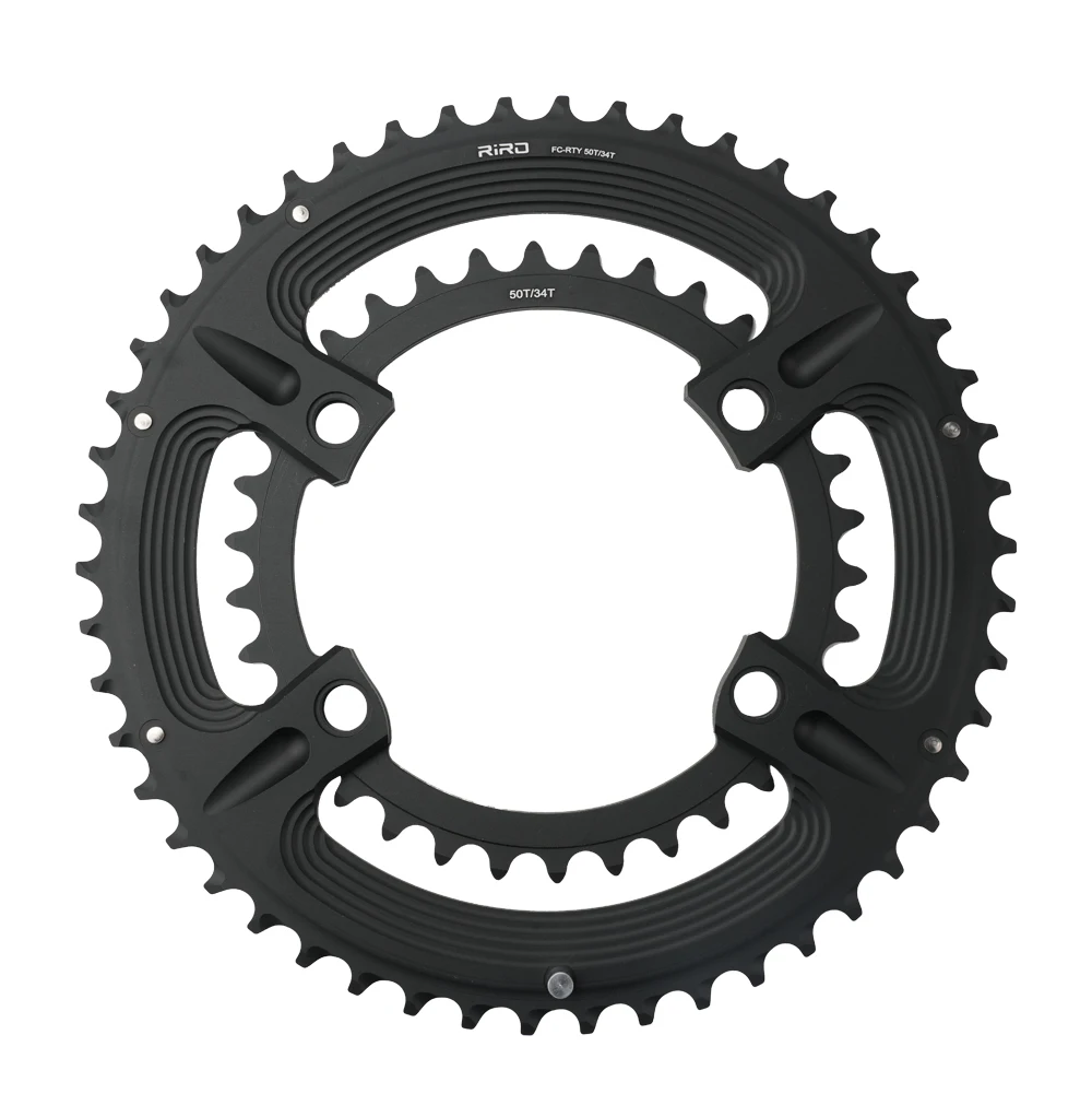 RIRO 4-Bolts 110BCD Aluminum Alloy Chainring for Shimano 105 R7000/Restore R8000/Dura-Ace R9100 50-34T 52-36T 53-39T Bike Parts