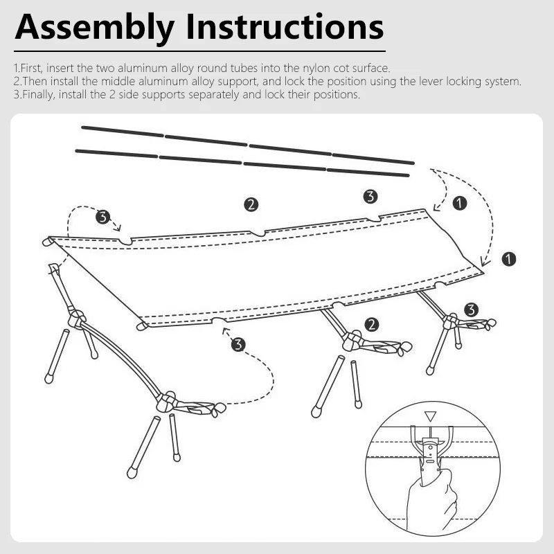 TARKA Folding Camping Cot Portable Outdoor Bed 150kg Capacity, 600D Oxford Fabric Aviation-Grade Aluminum Alloy for Picnic BBQ