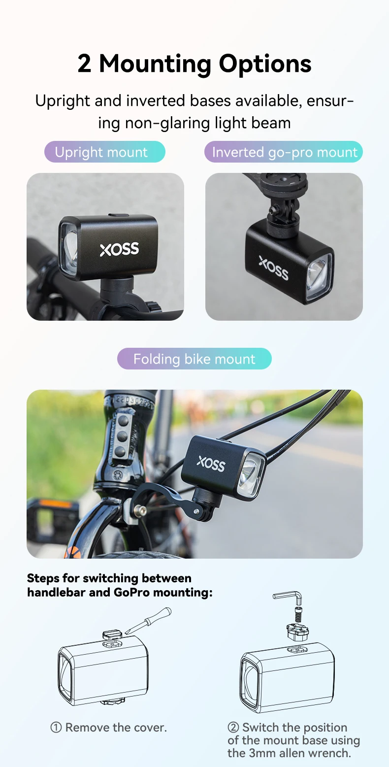 XOSS Noctera-1.0 Bike Headlight Cutoff Line 1000 Lm Waterproof Rechargeable Ultra Bright Bicycle Front Lamp MTB Flashlight
